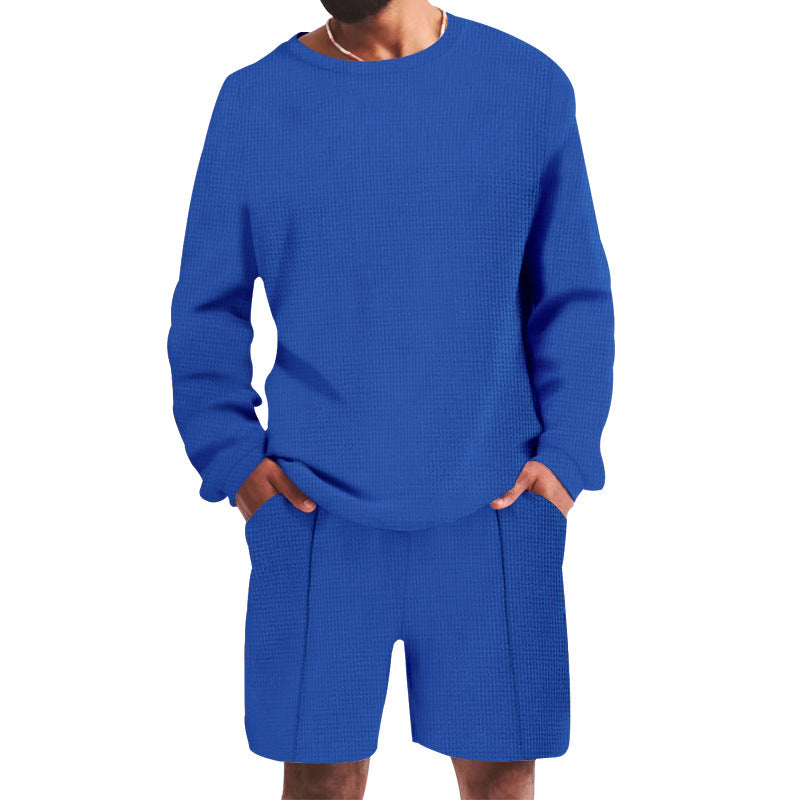 Men's casual leisure set with structured top and comfortable shorts Chic and style