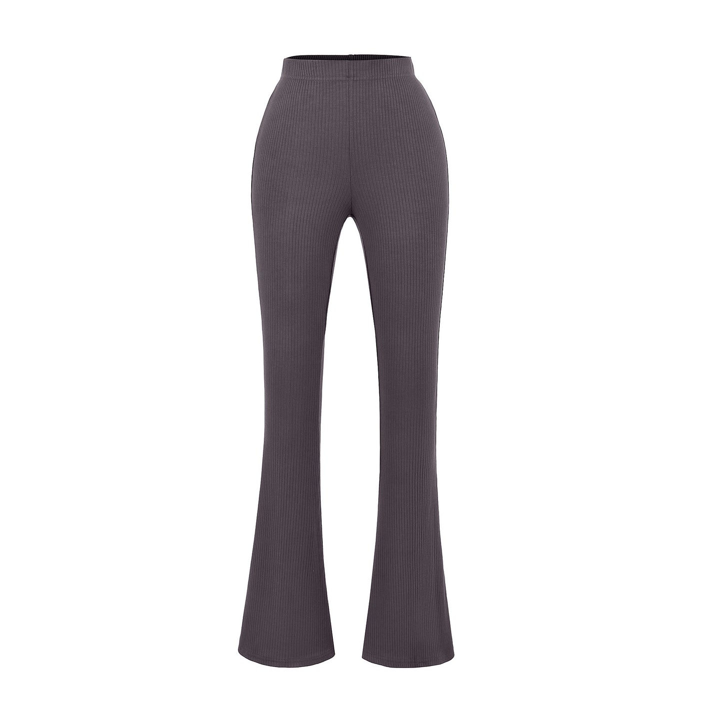 Elegant flared pants for women with a high waist and fine rib design Chic and Style