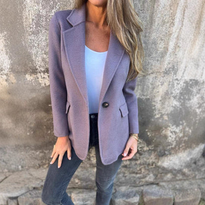 Dames Élégant Veste de Blazer d'Affaires en Matériau Doux Chic und Stil