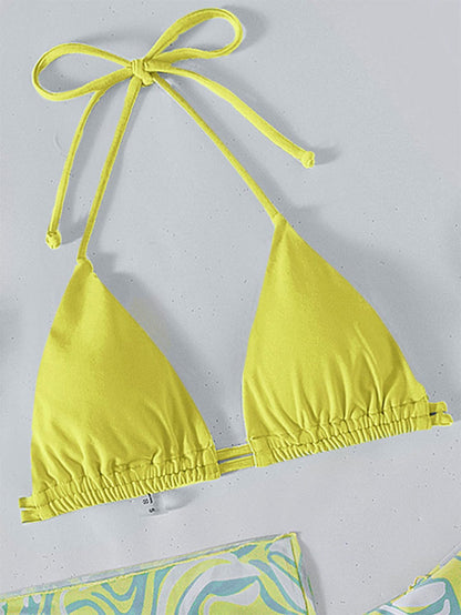 Triangle bikini set for women with stylish cover-up Chic und Stil