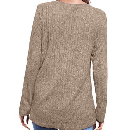 Chemise à manches longues décontractée pour femmes avec structure côtelée Chic und Stil