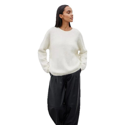 Dames pull en tricot doux avec un élégant col rond et une coupe décontractée Chic und Stil