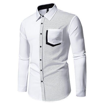 Chemise à manches longues pour hommes avec des éléments de design contrastants et une poche poitrine pratique Chic und Stil