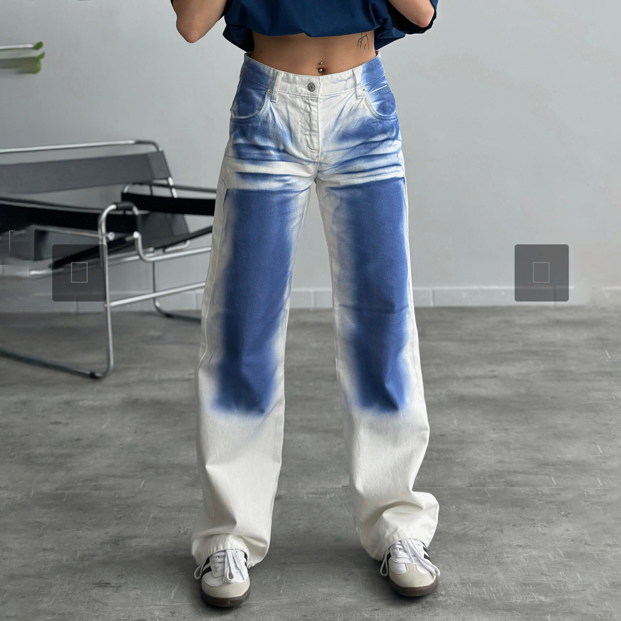 Baggy jeans for ladies with a unique batik design Chic and Style