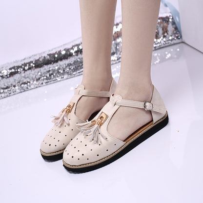 Ballerines élégantes pour dames avec un détail de frange tendance et une sangle réglable Chic und Stil