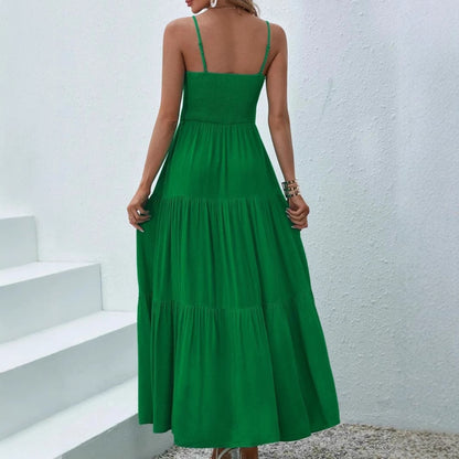 Femmes Robe Maxi Élégante à Volants Chic und Stil