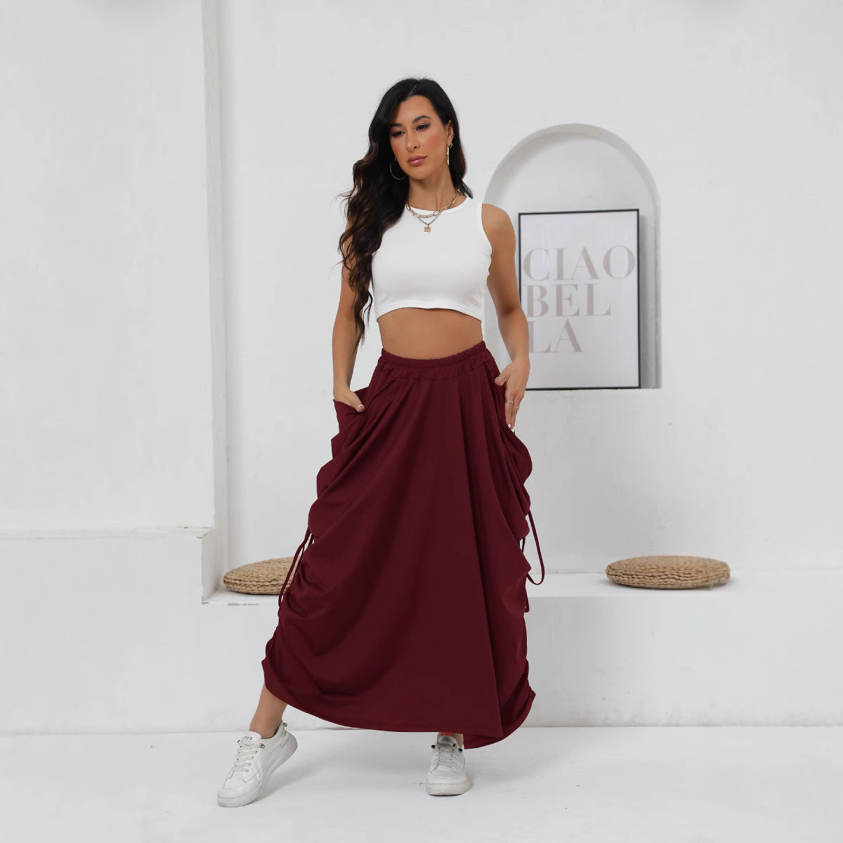 Airy maxi petticoat for women with drawstring and pockets Chic and Style