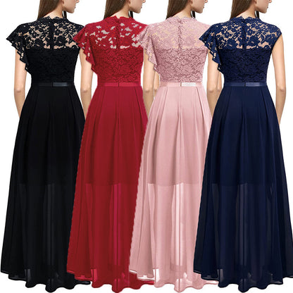 Dames Robe de soirée élégante en dentelle et en chiffon Chic und Stil