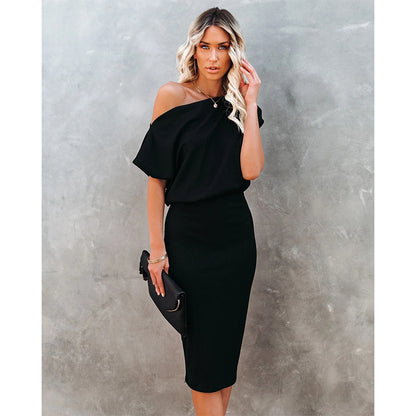 Robe midi off-shoulder pour femmes avec coupe bodycon Chic und Stil