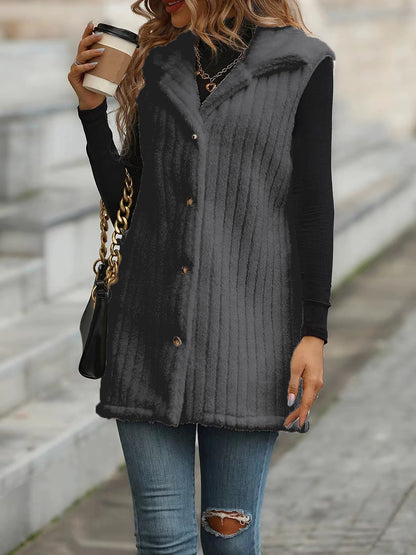 Dames élégante et chaude veste doublée avec fermeture à boutons Chic und Stil