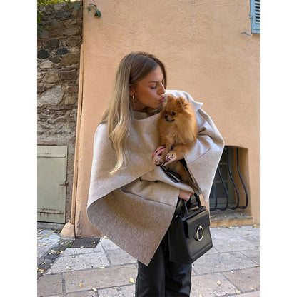 Generous size pullover for women with draped Chic and Style