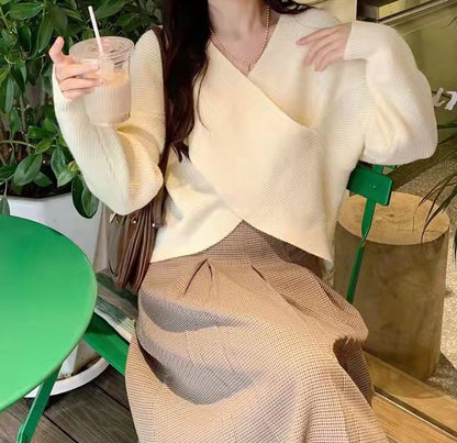Pull-over à nouer pour femmes avec un design en maille texturée et des manches larges Chic und Stil