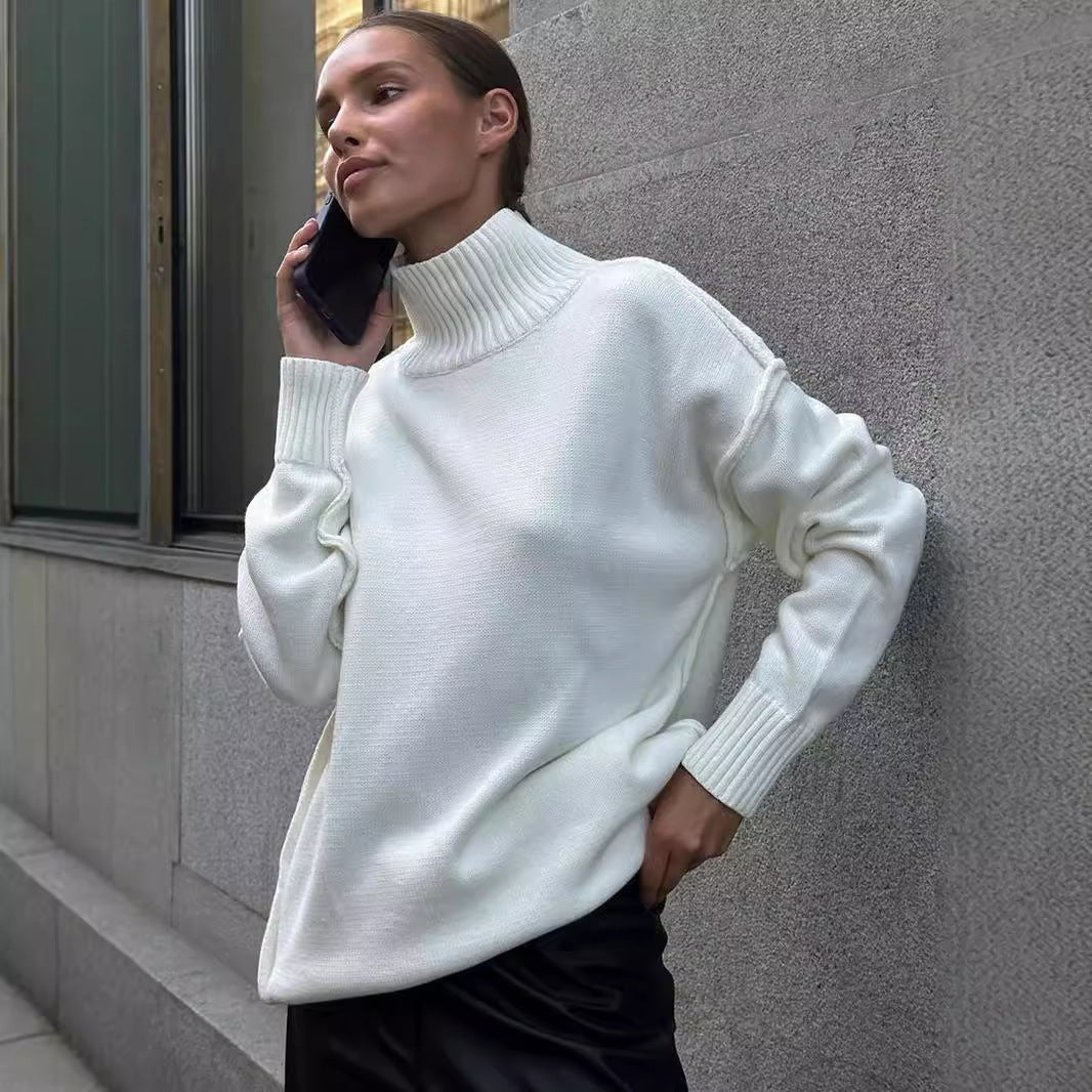 Ladies Trendy Turtleneck Pullover Chic und Stil