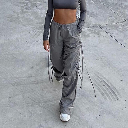 Pantalons de jogging cargo taille haute Chic und Stil pour femmes