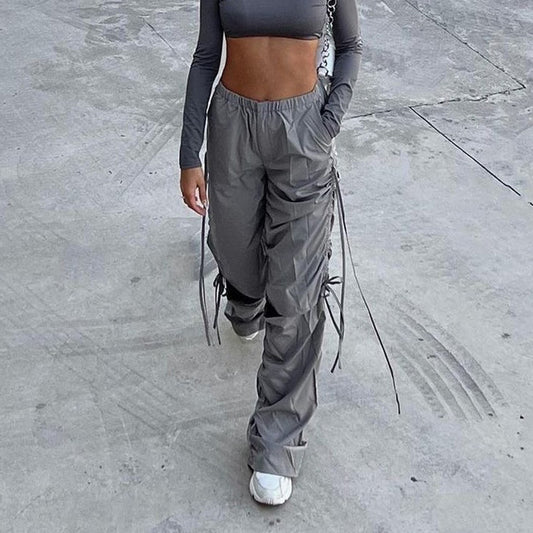 Pantalons de jogging cargo taille haute Chic und Stil pour femmes