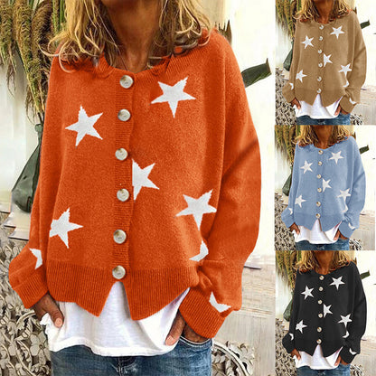 Knitted jacket for women with star pattern Chic und Stil