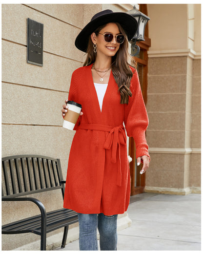 Dames élégant cardigan en gros tricot à mailles ouvertes Chic und Stil