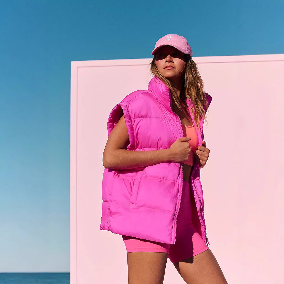 Dames gilet matelassé avec col montant et poches pratiques Chic und Stil