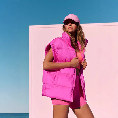 Dames gilet matelassé avec col montant et poches pratiques Chic und Stil