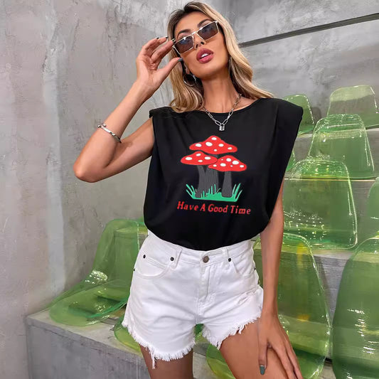 T-shirt surdimensionné décontracté pour femmes avec un design de champignon unique Chic und Stil