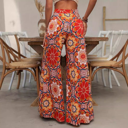 Chic and Style floral pattern wide Palazzo pants for ladies