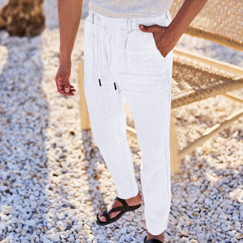 Men's casual pants with elastic waistband and side pockets. Chic and Style