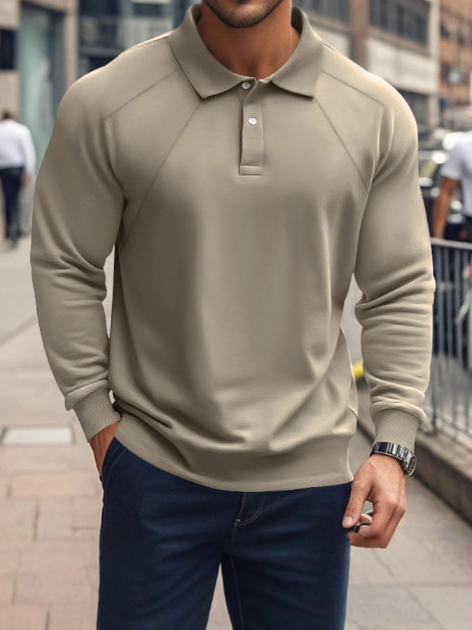 Men's trendy long sleeve polo with sporty cut Chic and Style