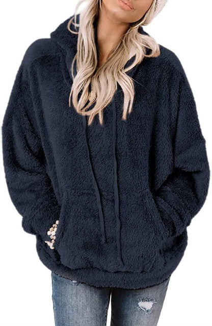 Women's Plush Fleece Pullover Hoodie Chic und Stil