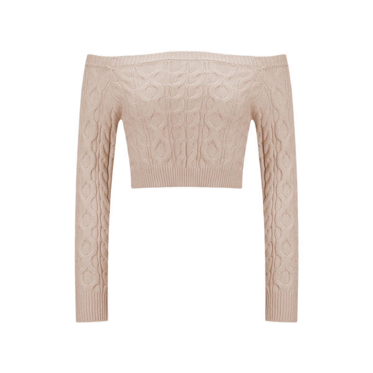 Pull en tricot pour femmes avec épaules dénudées et motif en relief attrayant Chic und Stil
