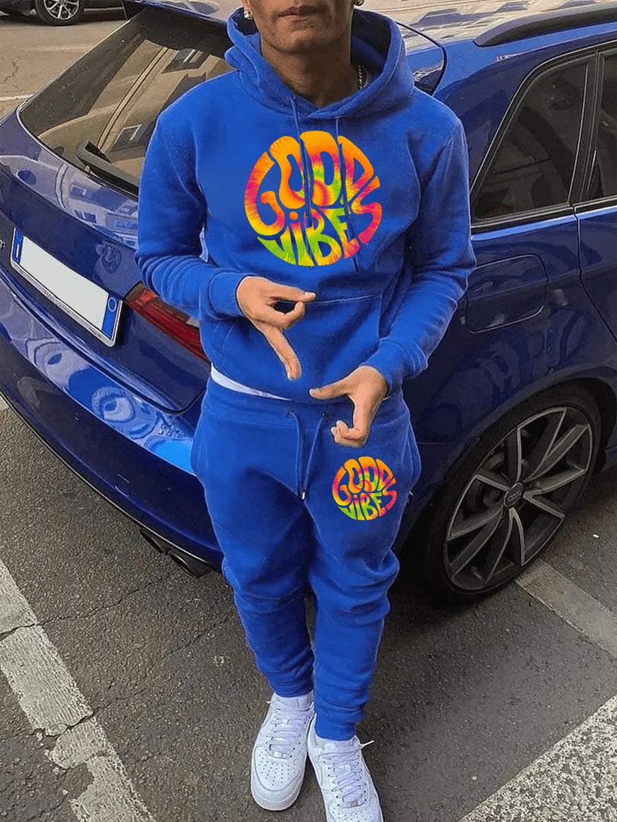 Men's sweatshirt and jogger pants set with colorful graphic design Chic und Stil