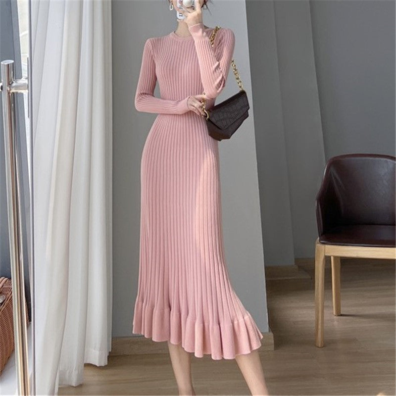 Robe en tricot pour femmes avec une élégante structure en côtes et un ourlet fluide Chic und Stil
