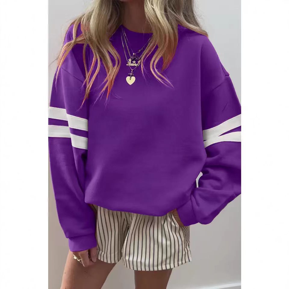 Pull oversized sportif pour femmes avec des accents rayés et une coupe décontractée Chic und Stil