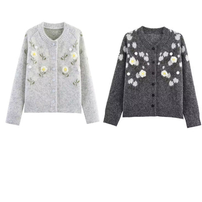 Dames cardigan avec design floral et boutons Chic und Stil