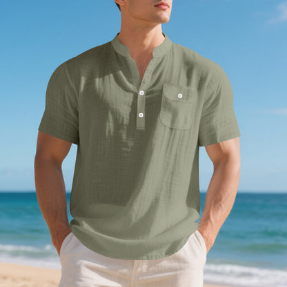 Chemise à manches courtes à la mode pour hommes avec boutonnière et poche poitrine Chic und Stil