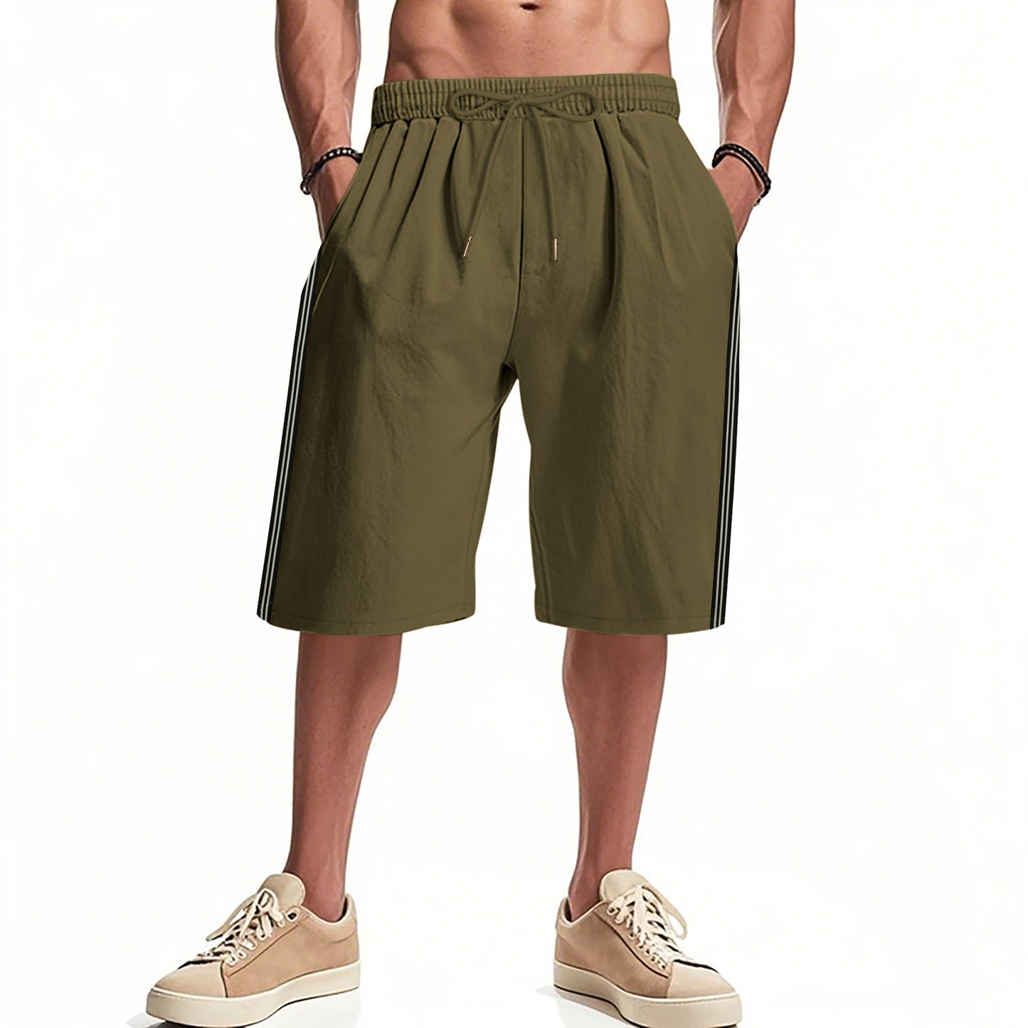 Shorts bermuda sportives pour hommes avec taille élastique et poches latérales Chic und Stil