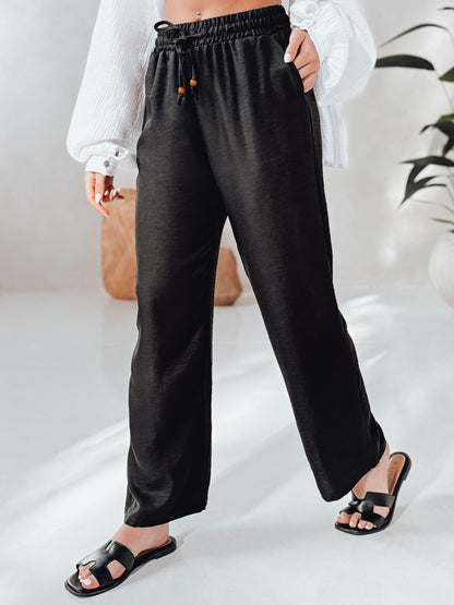 Ladies Comfortable linen pants with elastic waistband and side pockets Chic and Style