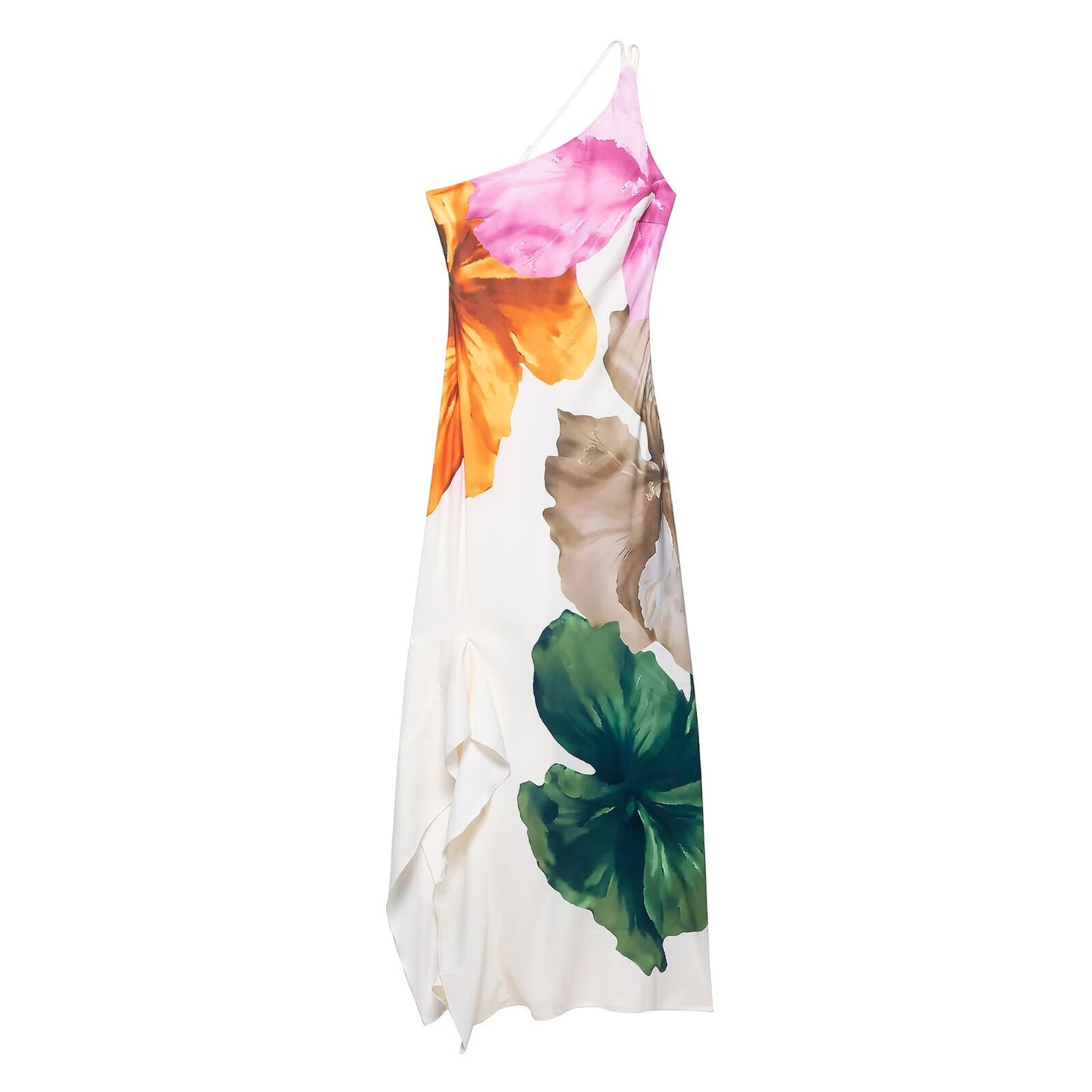 Robe maxi pour femmes avec coupe asymétrique et design floral Chic und Stil