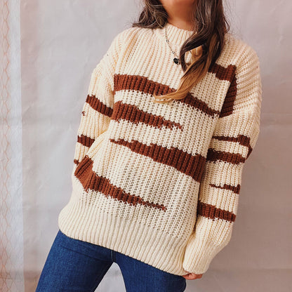 Pull en grosse maille pour femmes avec un motif luxueux et une coupe ajustée Chic und Stil