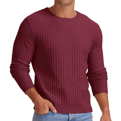 Pull-over rond col structuré pour hommes Chic und Stil