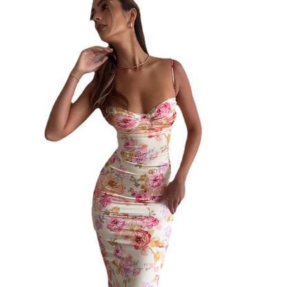 Chic and stylish women's floral bodycon maxi dress