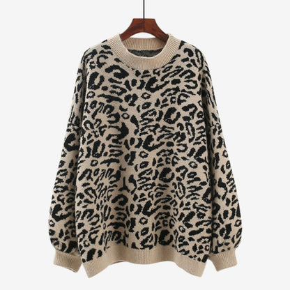 Pull en tricot surdimensionné pour femmes avec motif léopard et matériau doux Chic und Stil