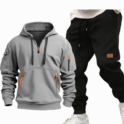 Chic und Stil Functional Hooded Sweatshirt and Jogging Pants Set for Men