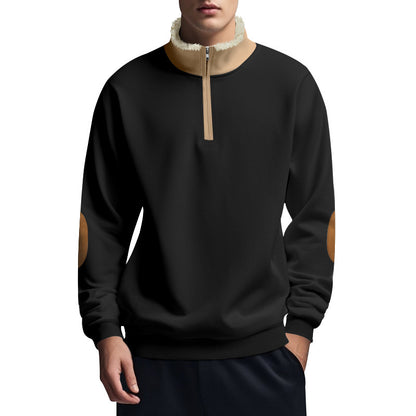 Fleece pullover for men with high collar and zipper Chic und Stil