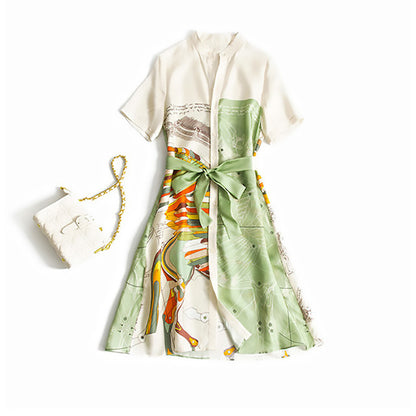 Robe midi imprimée artistique pour femmes Chic und Stil