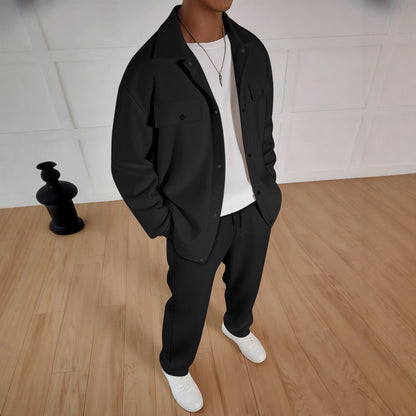 Costume de loisir élégant pour hommes avec veste texturée et pantalon confortable Chic und Stil