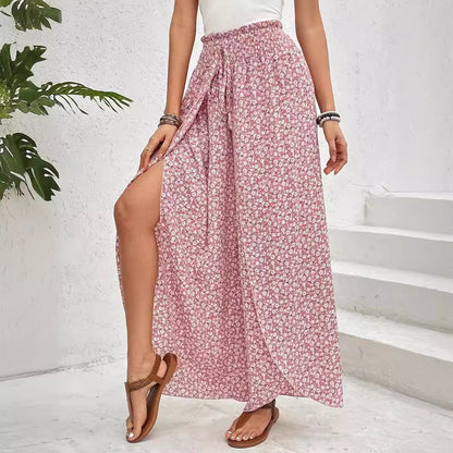 Summer palazzo pants for women with elastic waist and floral pattern Chic and Style