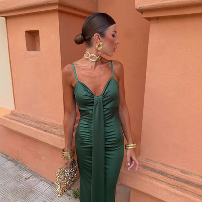 Robe longue ajustée pour femmes avec design élégant enroulé Chic und Stil