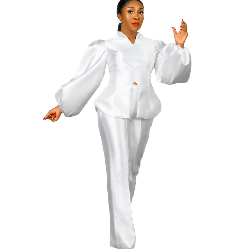 Damen Elegantes Ensemble mit voluminösen Ärmeln Chic und Stil