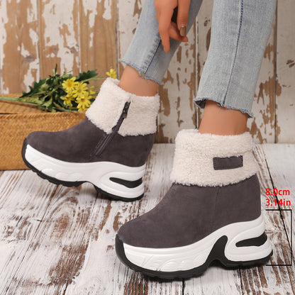 Bottes en polaire tendance pour femmes avec talon compensé Chic und Stil