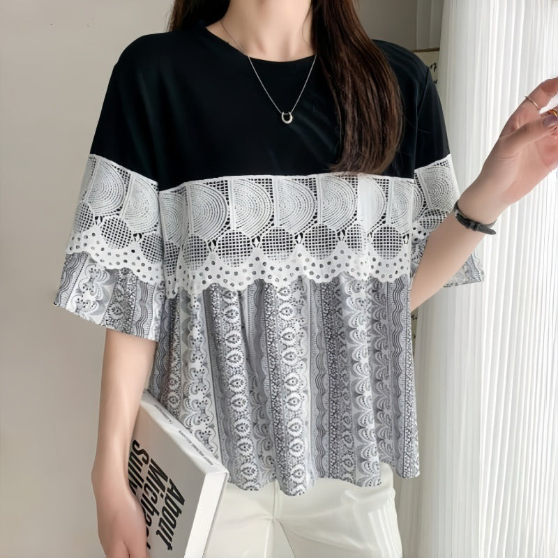 Blouse de loisirs pour femmes avec garniture en dentelle Chic und Stil